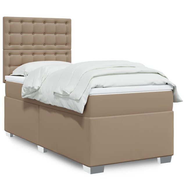 vidaXL Boxspringbett, Boxspringbett mit Matratze Cappuccino-Braun 90x190cm günstig online kaufen