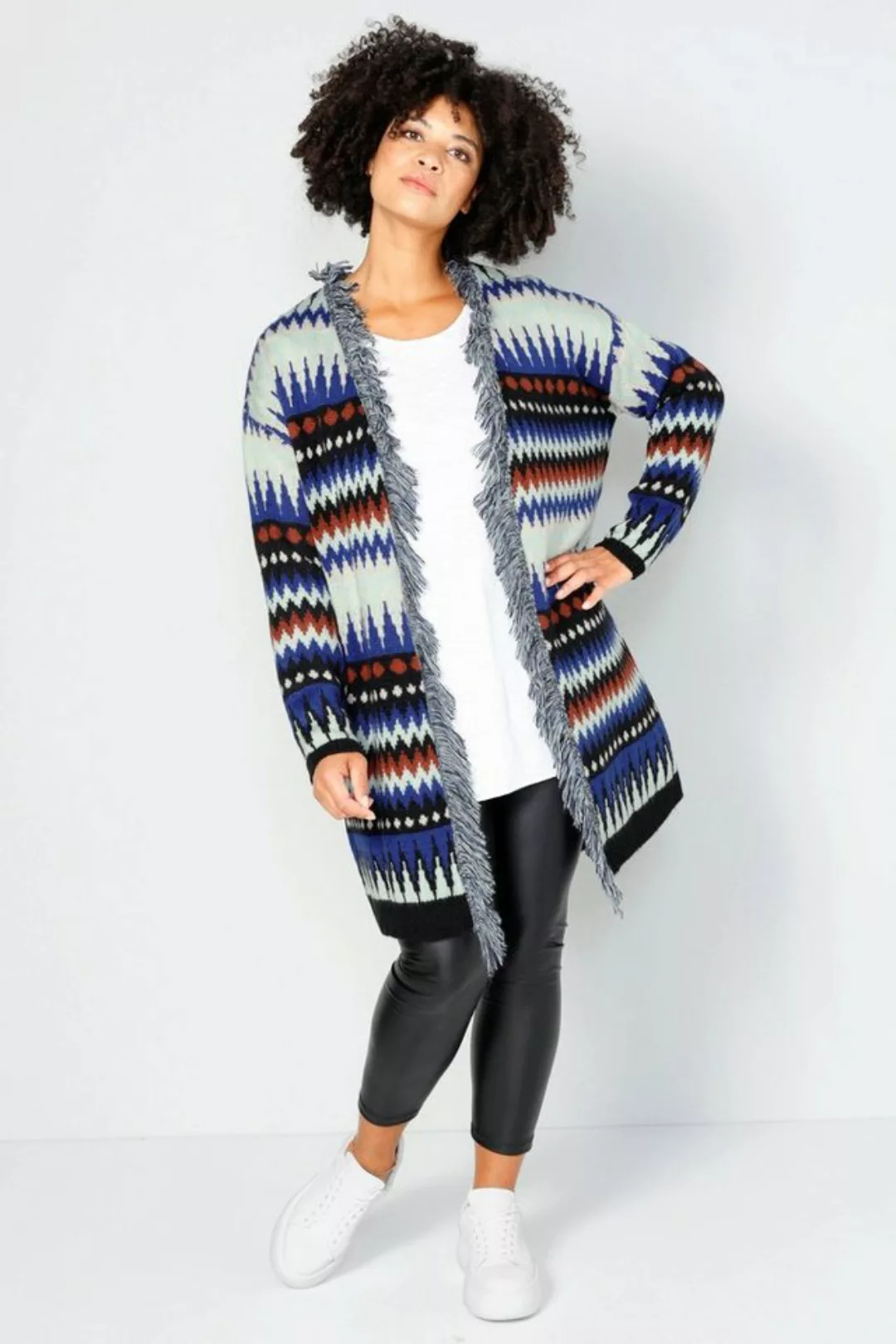 Angel of Style Strickjacke Long-Strickjacke oversized Zackenmuster günstig online kaufen