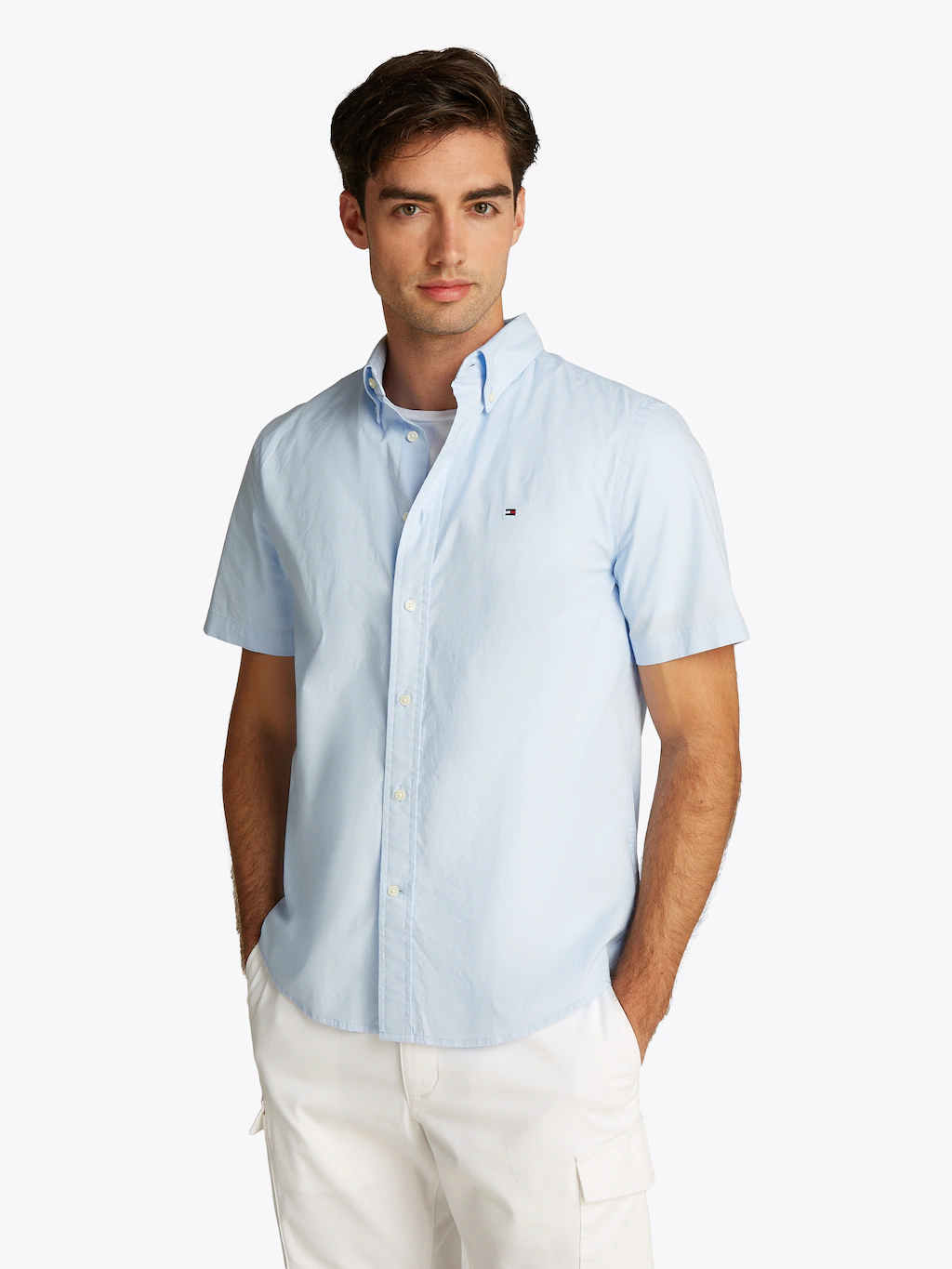 Tommy Hilfiger Kurzarmhemd "FLEX POPLIN SOLID S/S SHIRT" günstig online kaufen