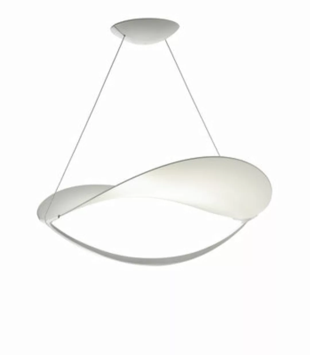 Pendelleuchte Plena LED textil weiß / Stoff - Ø 70 cm - Foscarini - Weiß günstig online kaufen