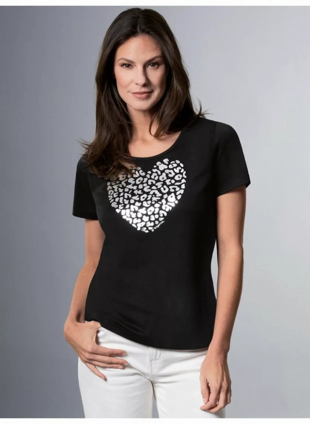 Trigema T-Shirt TRIGEMA T-Shirt Herz im Leo-Print-Look (1-tlg) günstig online kaufen