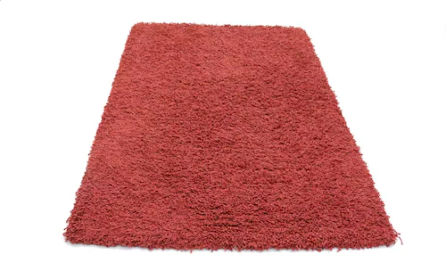 morgenland Wollteppich »Shaggy Teppich handgewebt rot«, rechteckig günstig online kaufen