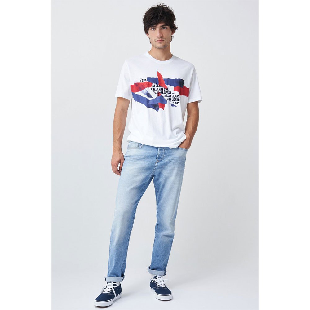 Salsa Jeans 126239-000 / Front Graphic Image Kurzarm T-shirt L White günstig online kaufen