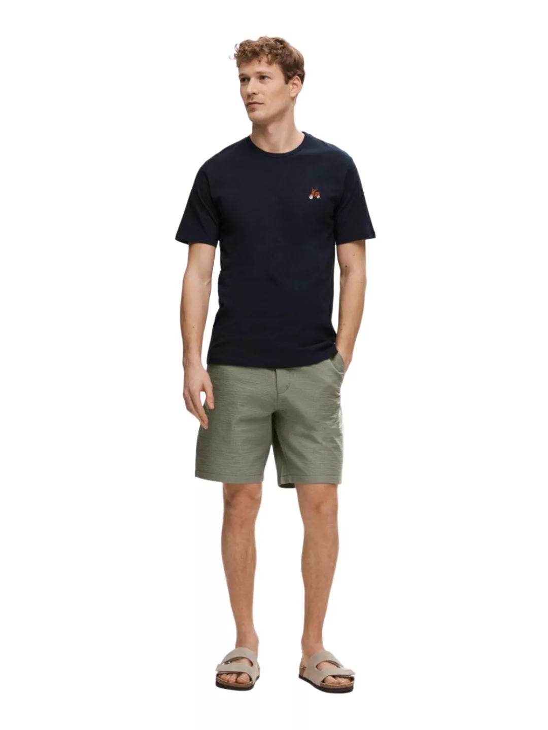 Selected Herren Chino Shorts SLHREGULAR-KARL SEERSUCKER SHORTS Regular Fit günstig online kaufen