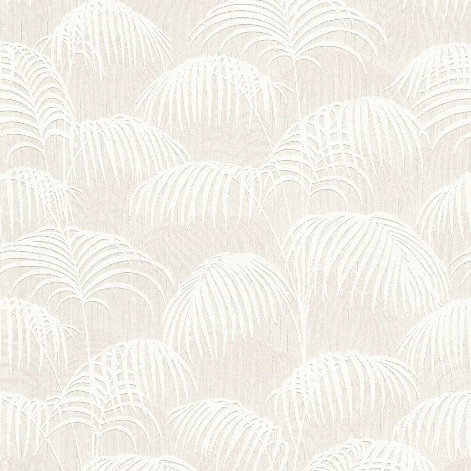 PROFHOME 961981-GU Natur Tapete Palmen Matt Creme Weiß 0,53 m x 10,05 m 5,3 günstig online kaufen