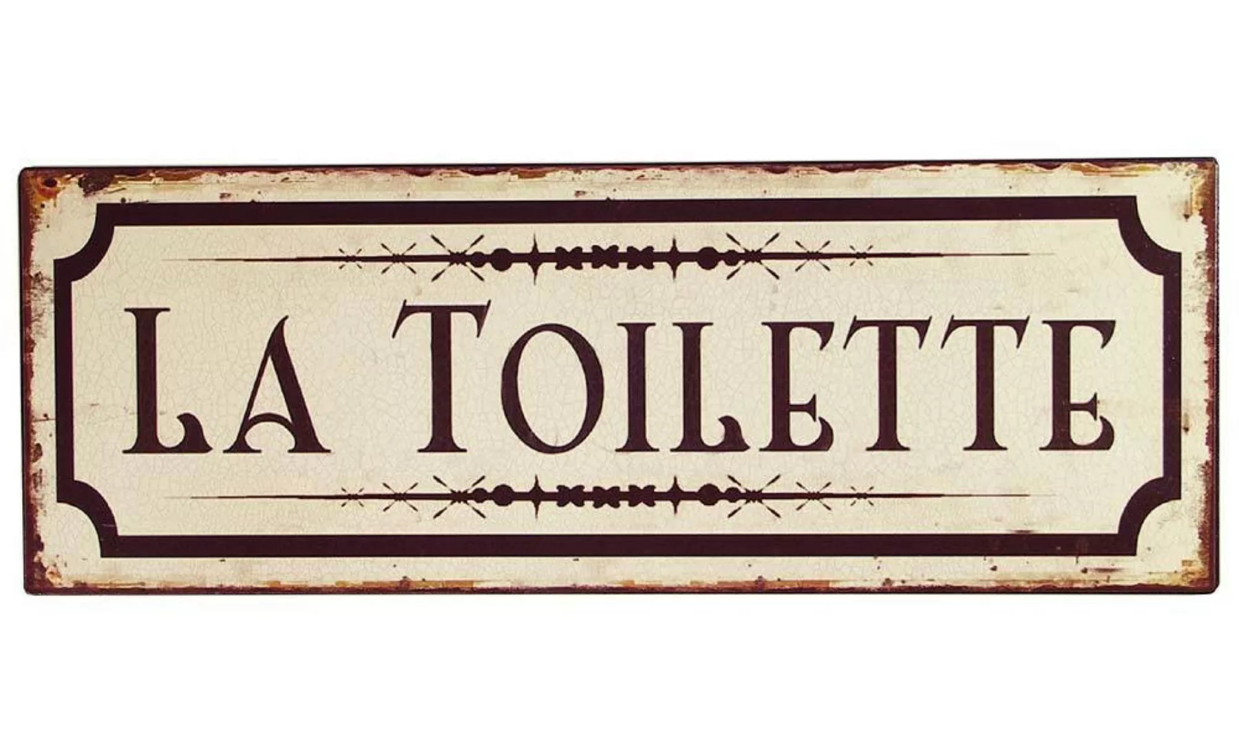 Blechschild LA TOILETTE Toilettenschild Vintage Nostalgie Dekoschild 36x13c günstig online kaufen