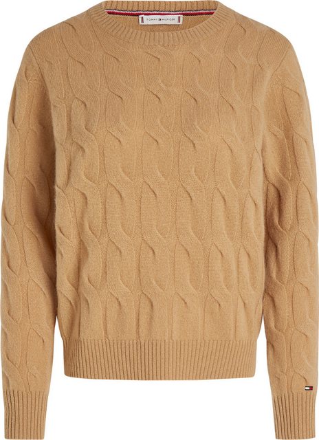 Tommy Hilfiger Strickpullover SOFT WOOL CABLE C-NK mit Zopfmuster, Rundhals günstig online kaufen