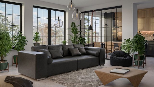 S-Style Möbel Big-Sofa Amaru mit Schlaffunktion, Boxspringfederung, Lounge günstig online kaufen