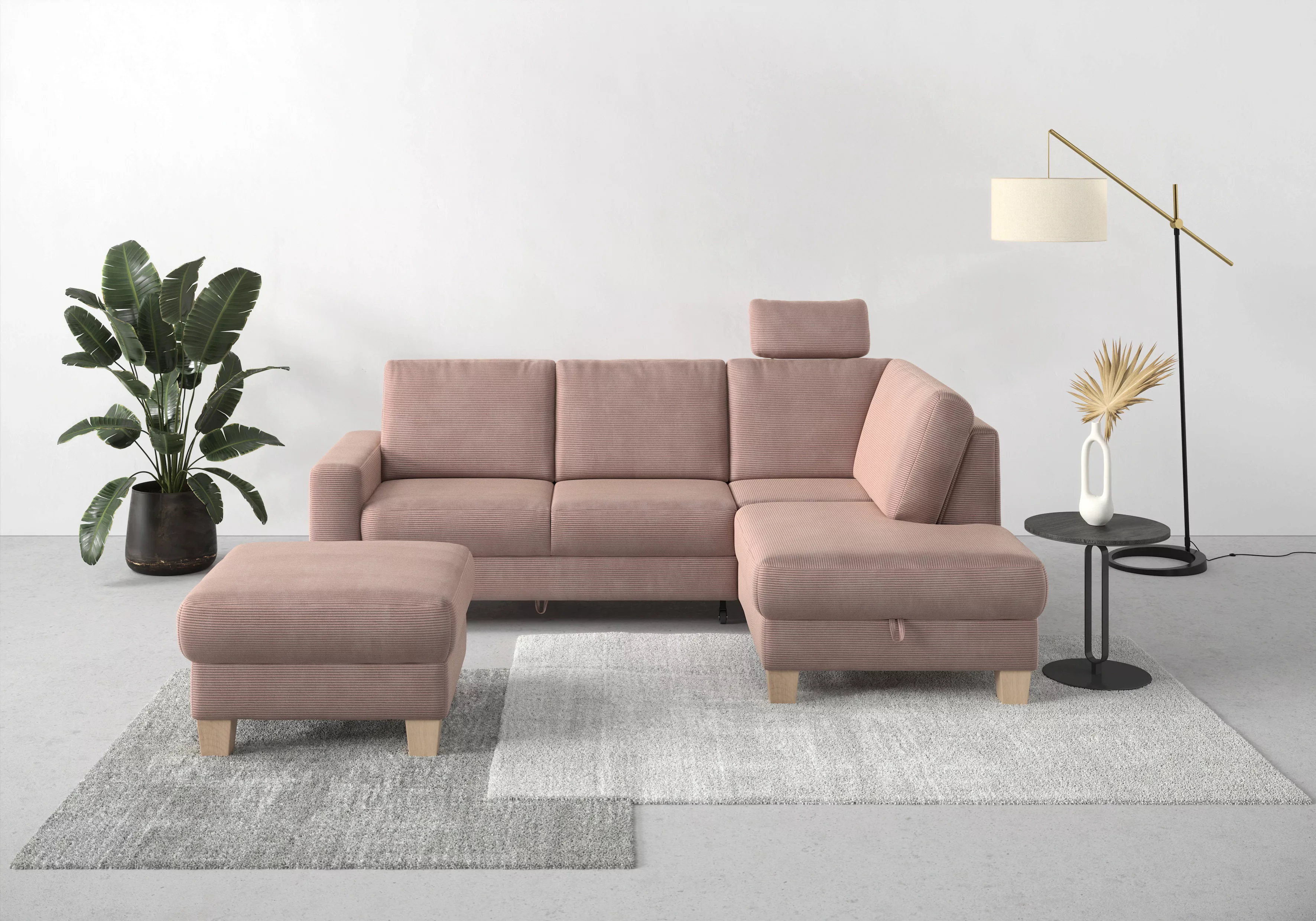 Home affaire Ecksofa "Summer L-Form", mit Ottomane, wahlweise mit Bettfunkt günstig online kaufen