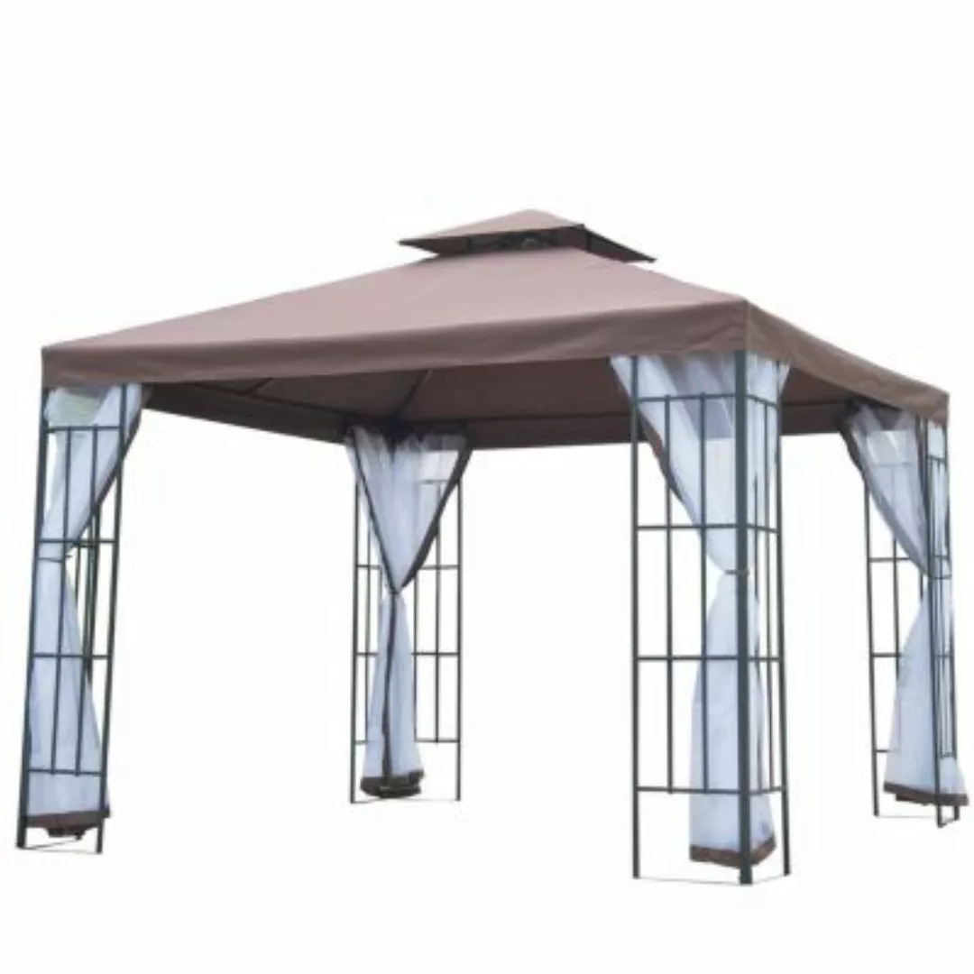 Outsunny Gartenpavillon mit Doppeldach mehrfarbig günstig online kaufen
