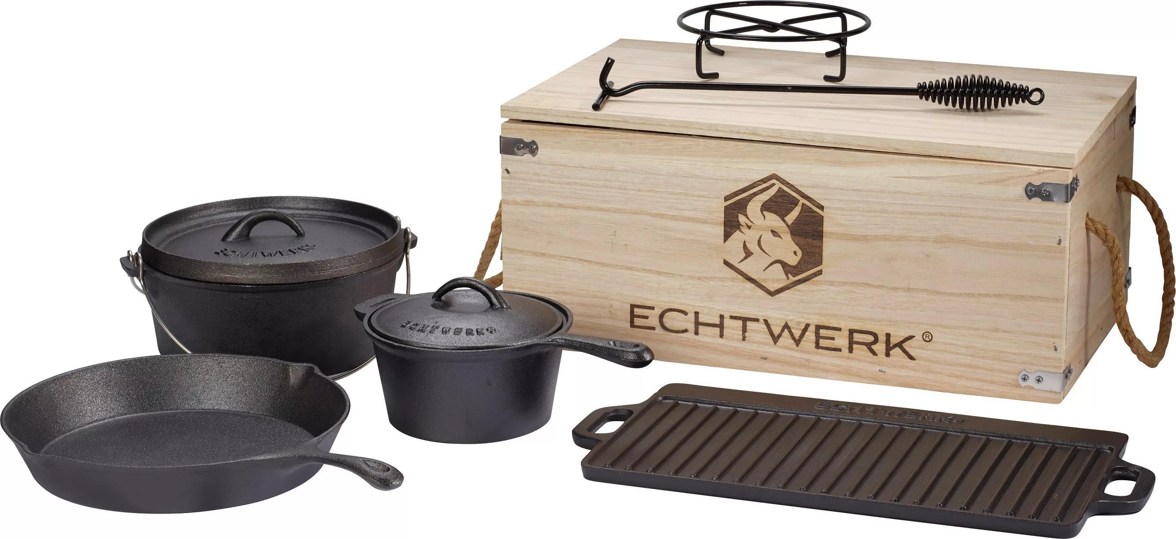 ECHTWERK Topf-Set »Dutch Oven«, Gusseisen, (Set, 7 tlg., Kochtopf, Stieltop günstig online kaufen