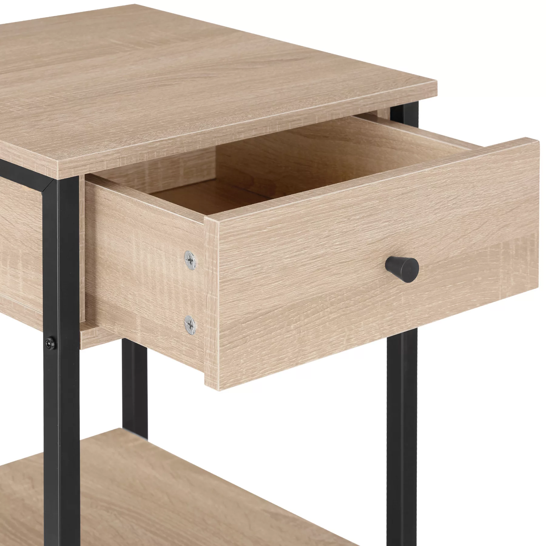 Nachttisch Bradford 40x40x55,5cm - Industrial Holz hell, Eiche Sonoma günstig online kaufen