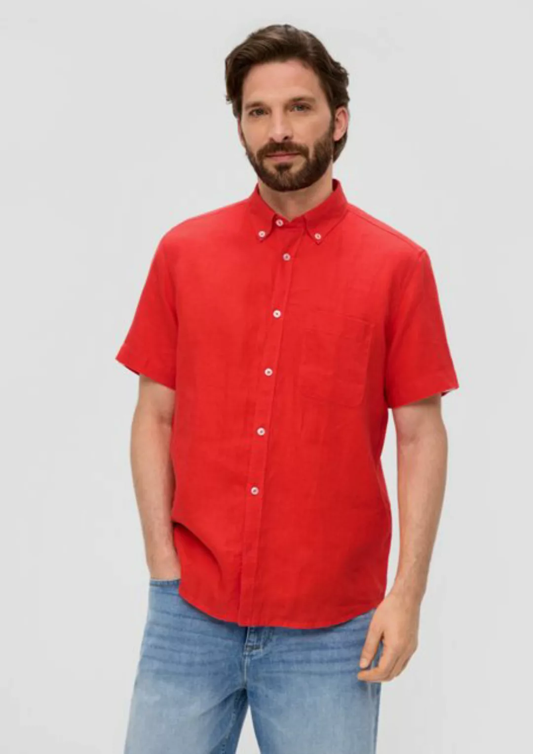s.Oliver Kurzarmhemd aus reinem Leinen günstig online kaufen