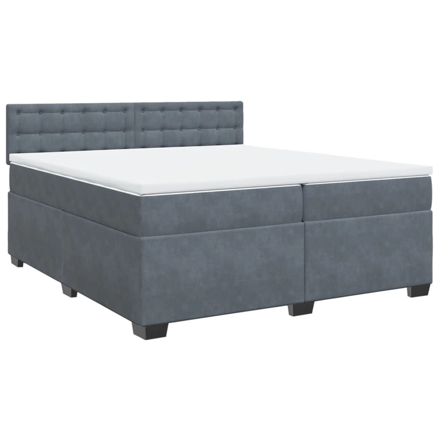 vidaXL Boxspringbett, Boxspringbett mit Matratze Dunkelgrau 200x200 cm Samt günstig online kaufen