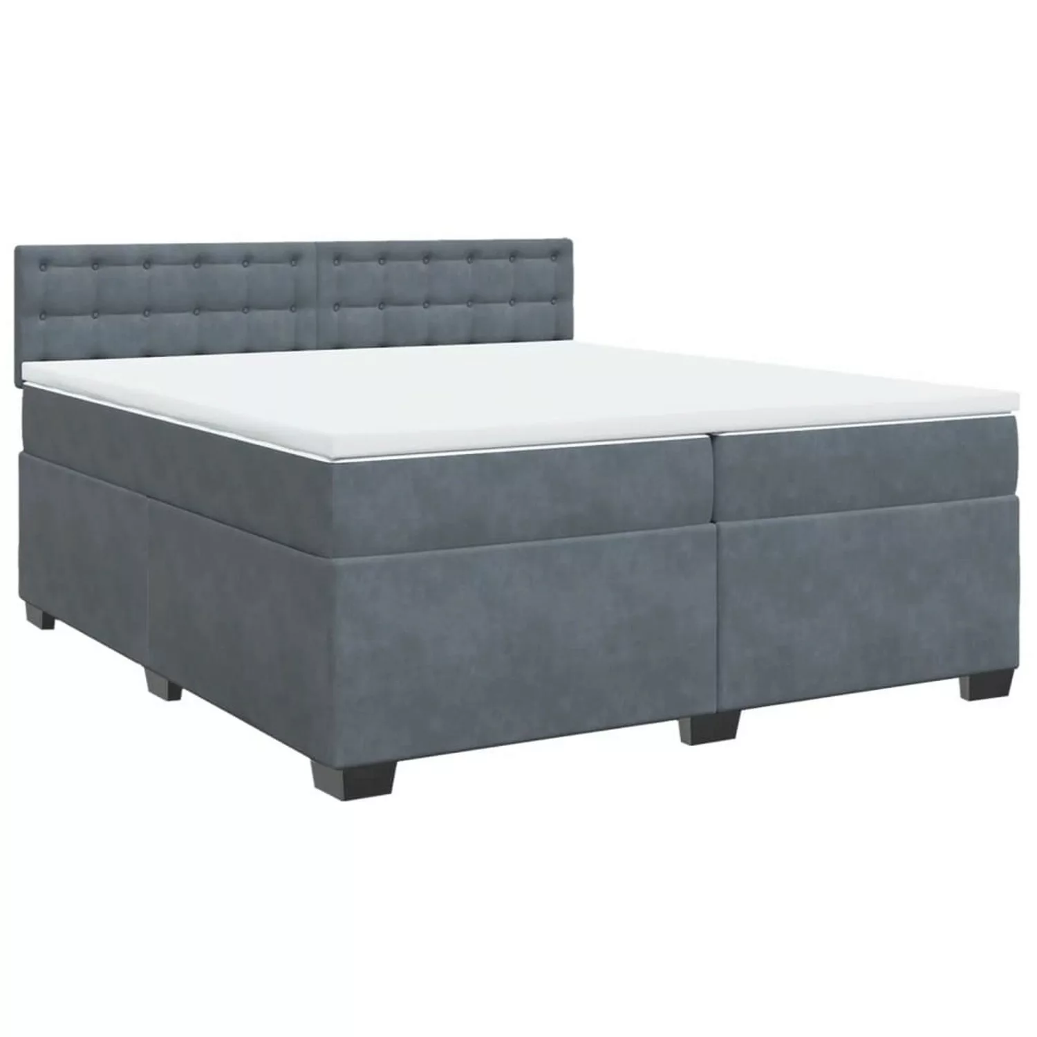 vidaXL Boxspringbett mit Matratze Dunkelgrau 200x200 cm Samt2099299 günstig online kaufen