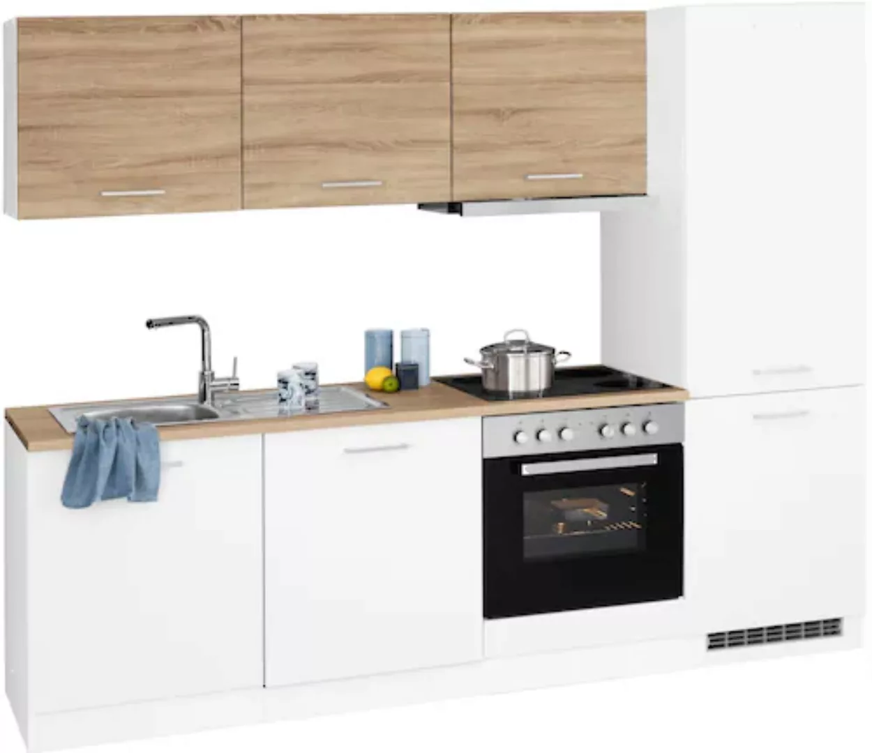 HELD MÖBEL Küchenzeile "Visby", ohne E-Geräte, 240 cm, für Kühl/Gefrierkomb günstig online kaufen