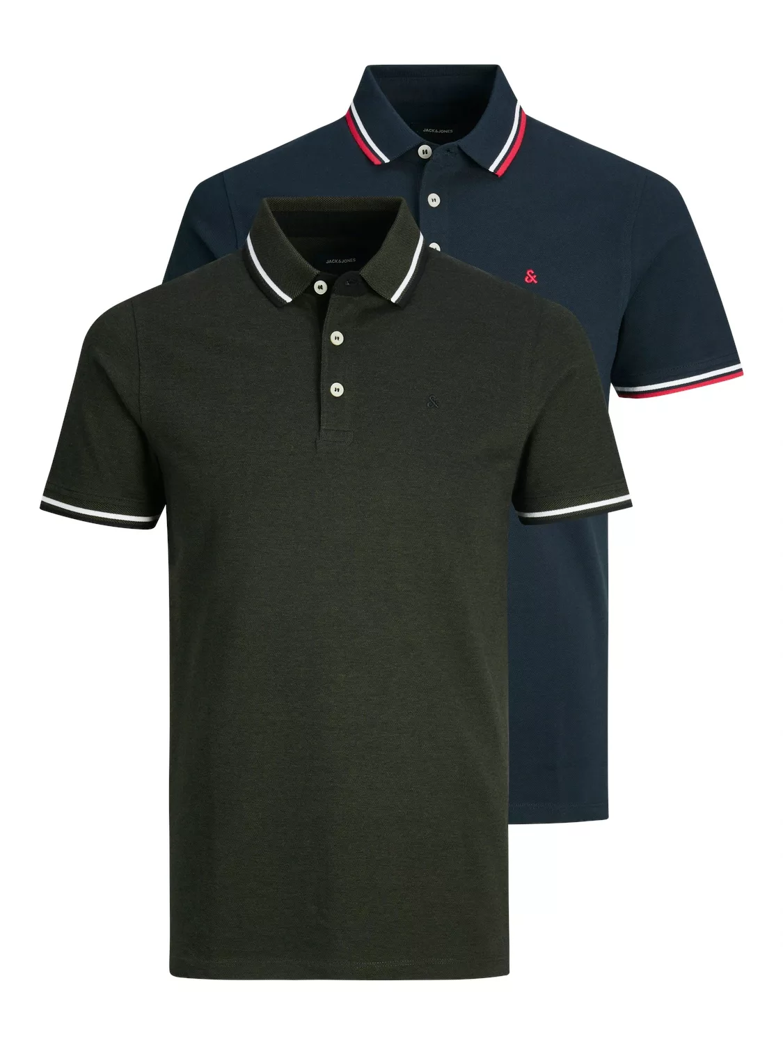 Jack & Jones Herren Poloshirt JJEPAULOS - 2er Pack - Slim Fit günstig online kaufen