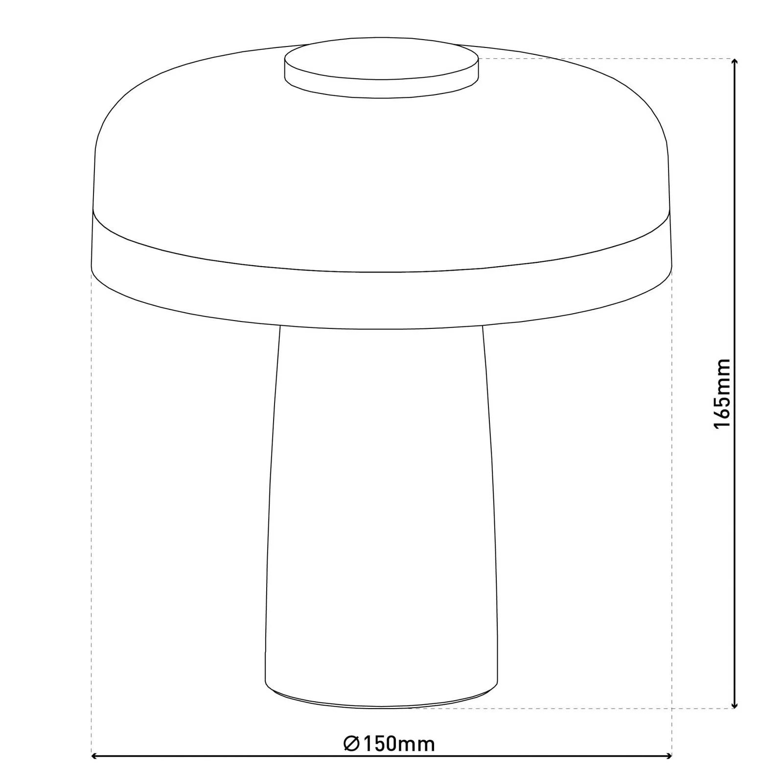 LED-Akku-Tischlampe Pilu, mint, Höhe 16,5 cm Metall Touchdim günstig online kaufen