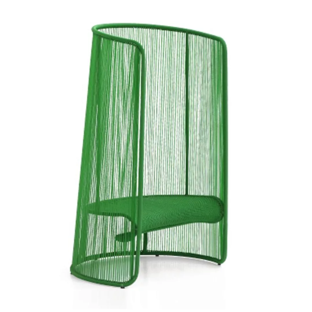 Moroso - Husk L Sessel - grün/handgeflochten/Gestell Stahl lackiert/BxHxT 1 günstig online kaufen