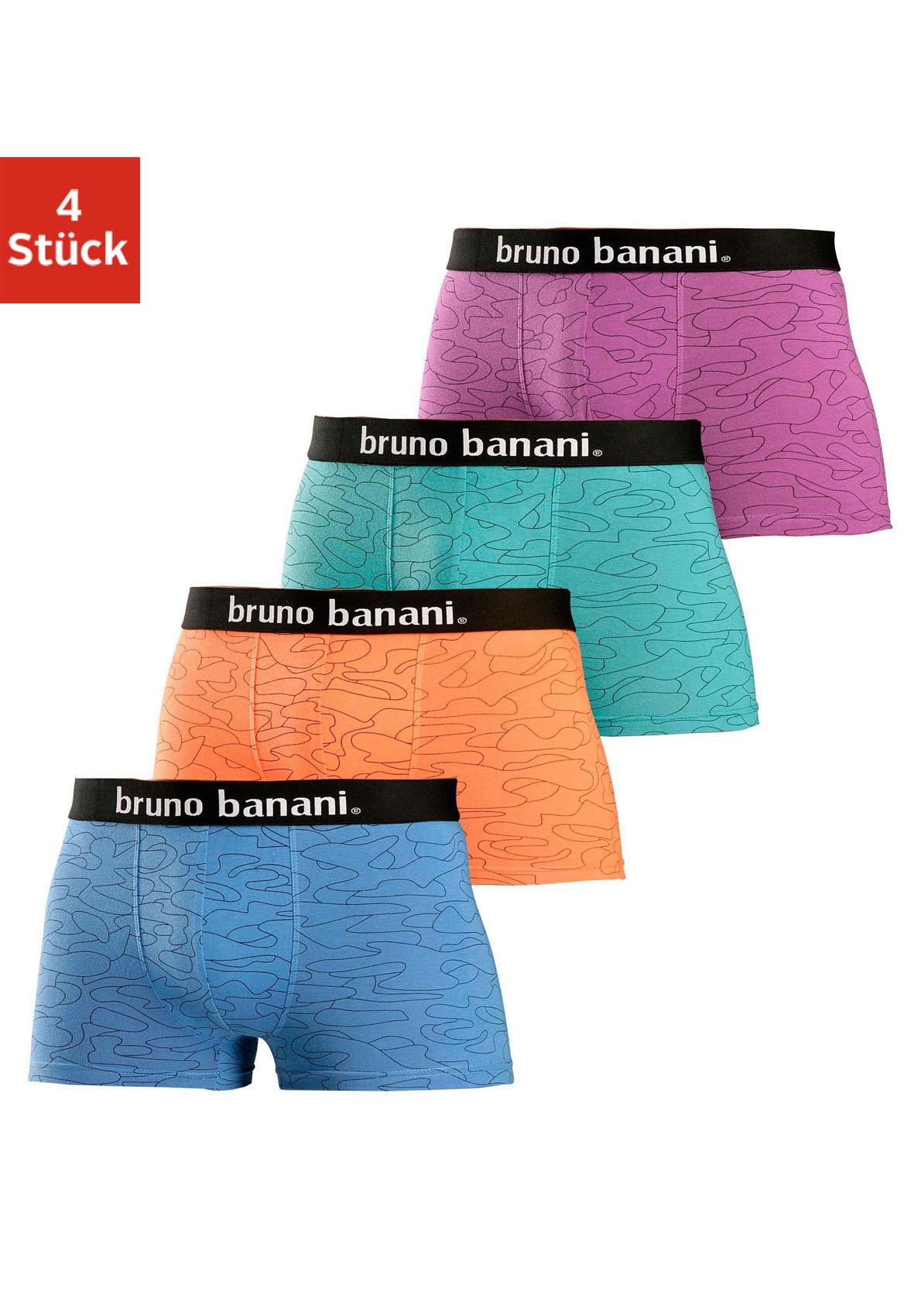 Bruno Banani Hipster, (Packung, 4 St.), Boxershorts in uni oder gemustert a günstig online kaufen