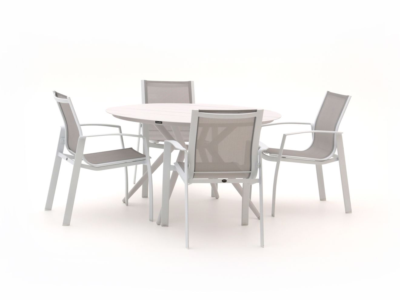 R&S Design Altea/Sora ø 127 cm Gartenmöbel-Set 5-teilig stapelbar günstig online kaufen