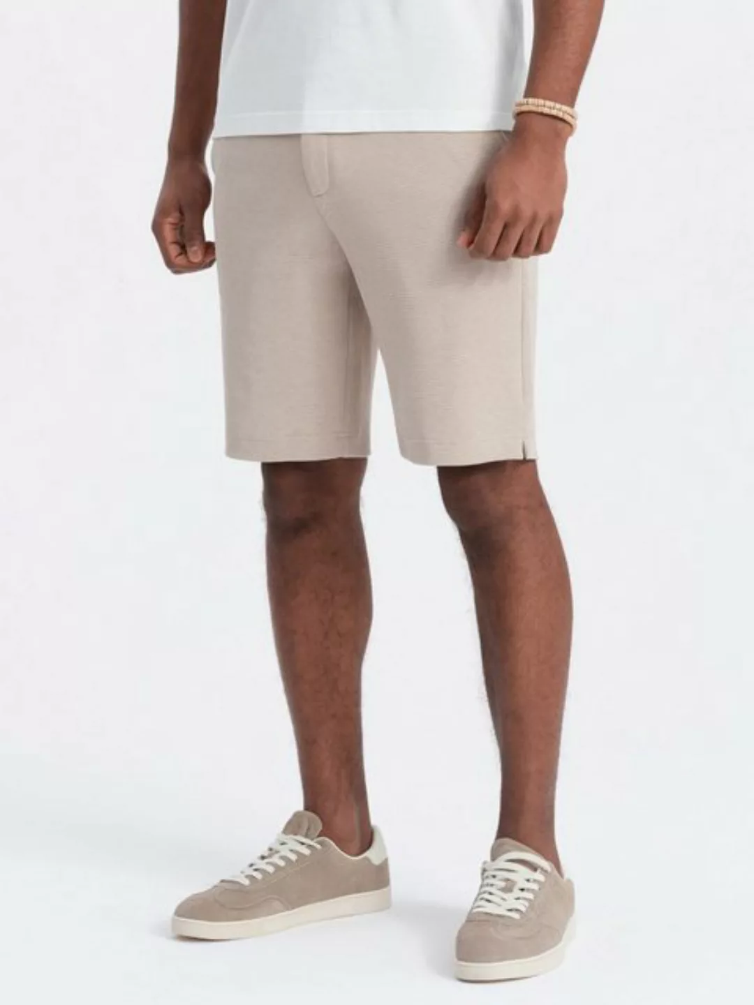 OMBRE Chinoshorts Herren-Shorts aus zweifarbigem Melange-Strick günstig online kaufen