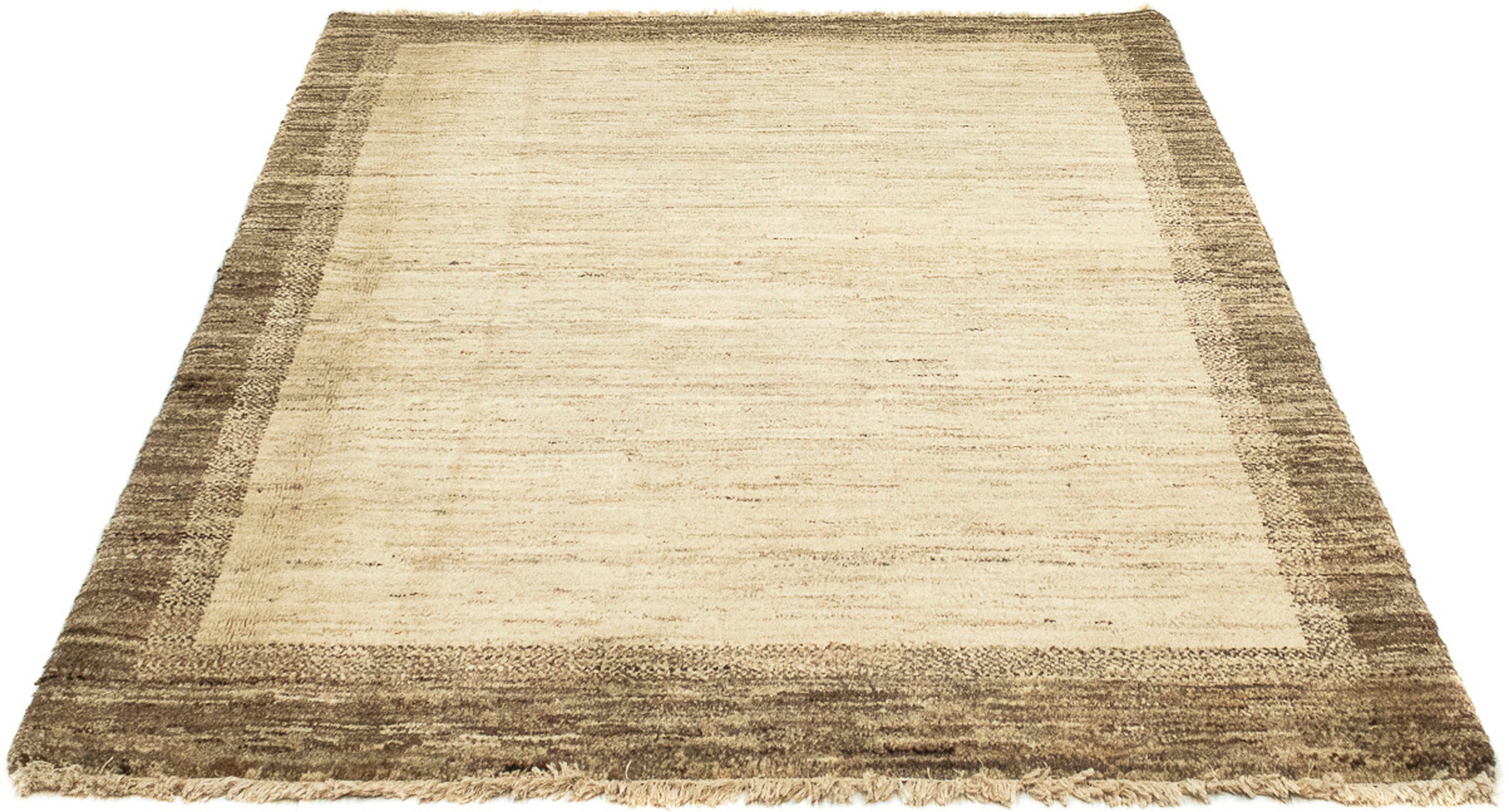 morgenland Wollteppich »Gabbeh - Indus - 153 x 123 cm - hellbraun«, rechtec günstig online kaufen
