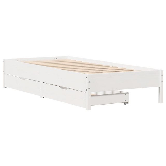 vidaXL Bett, Massivholzbett ohne Matratze Weiß 75x190 cm Kiefernholz günstig online kaufen