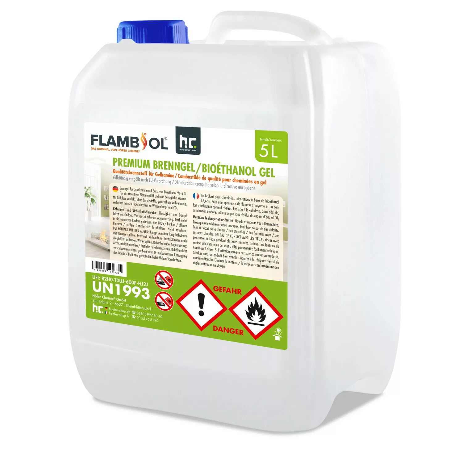 Flambiol Premium Brenngel 5l günstig online kaufen