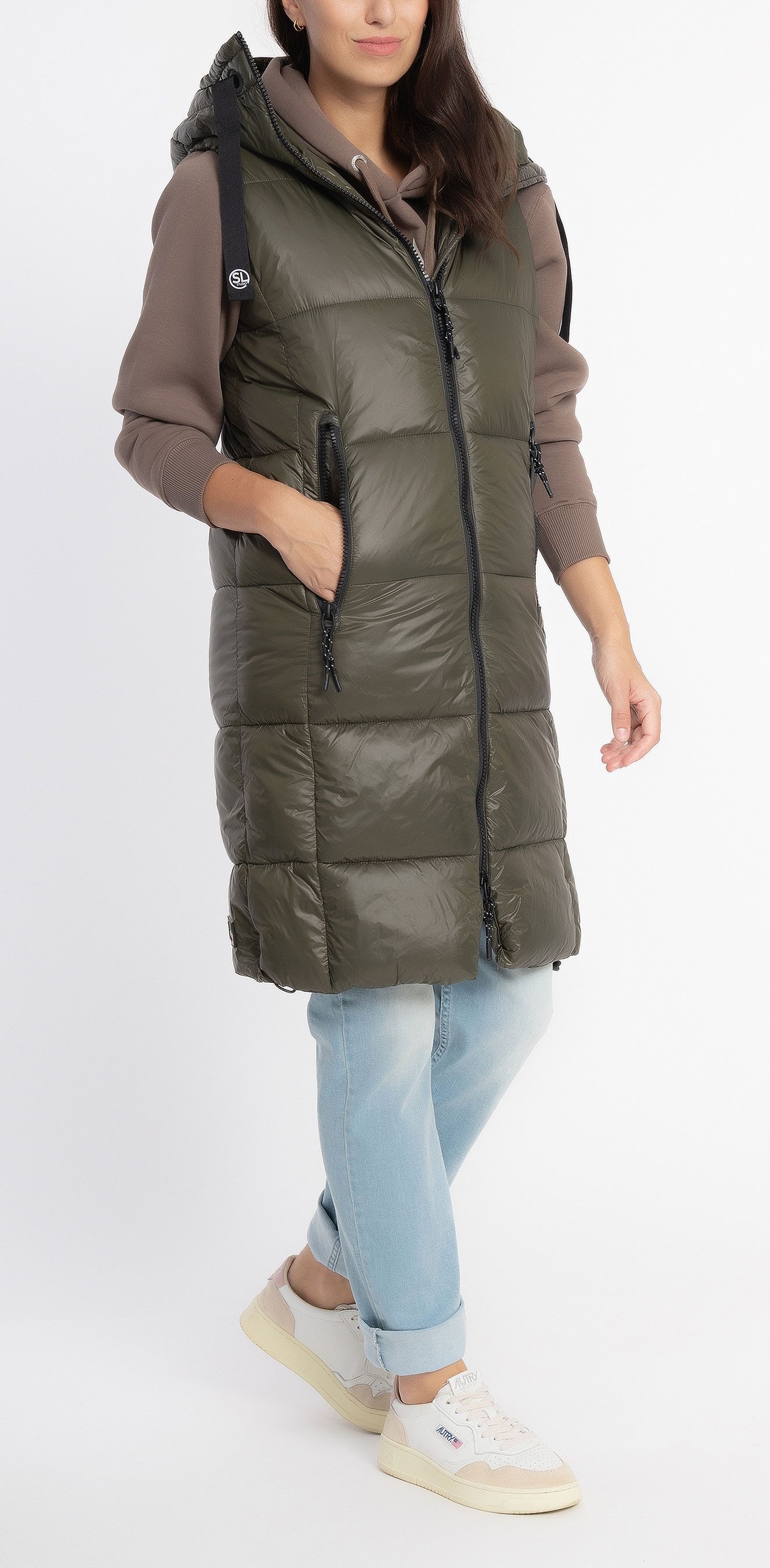 SUBLEVEL Steppweste Damen mit Kapuze Waistcoat günstig online kaufen
