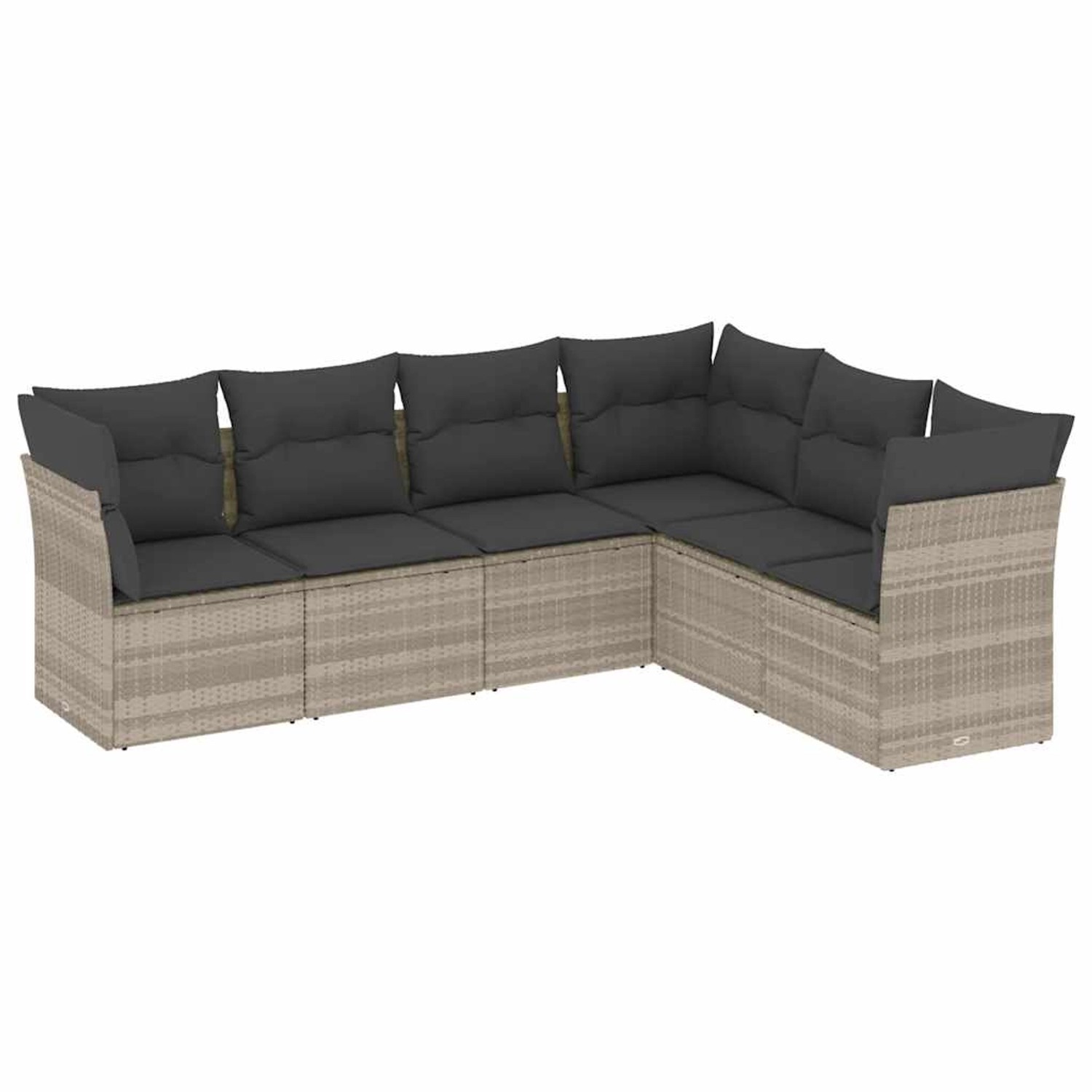 vidaXL 6-Tlg Garten-Sofagarnitur mit Kissen Hellgrau Poly Rattan 3217682 günstig online kaufen