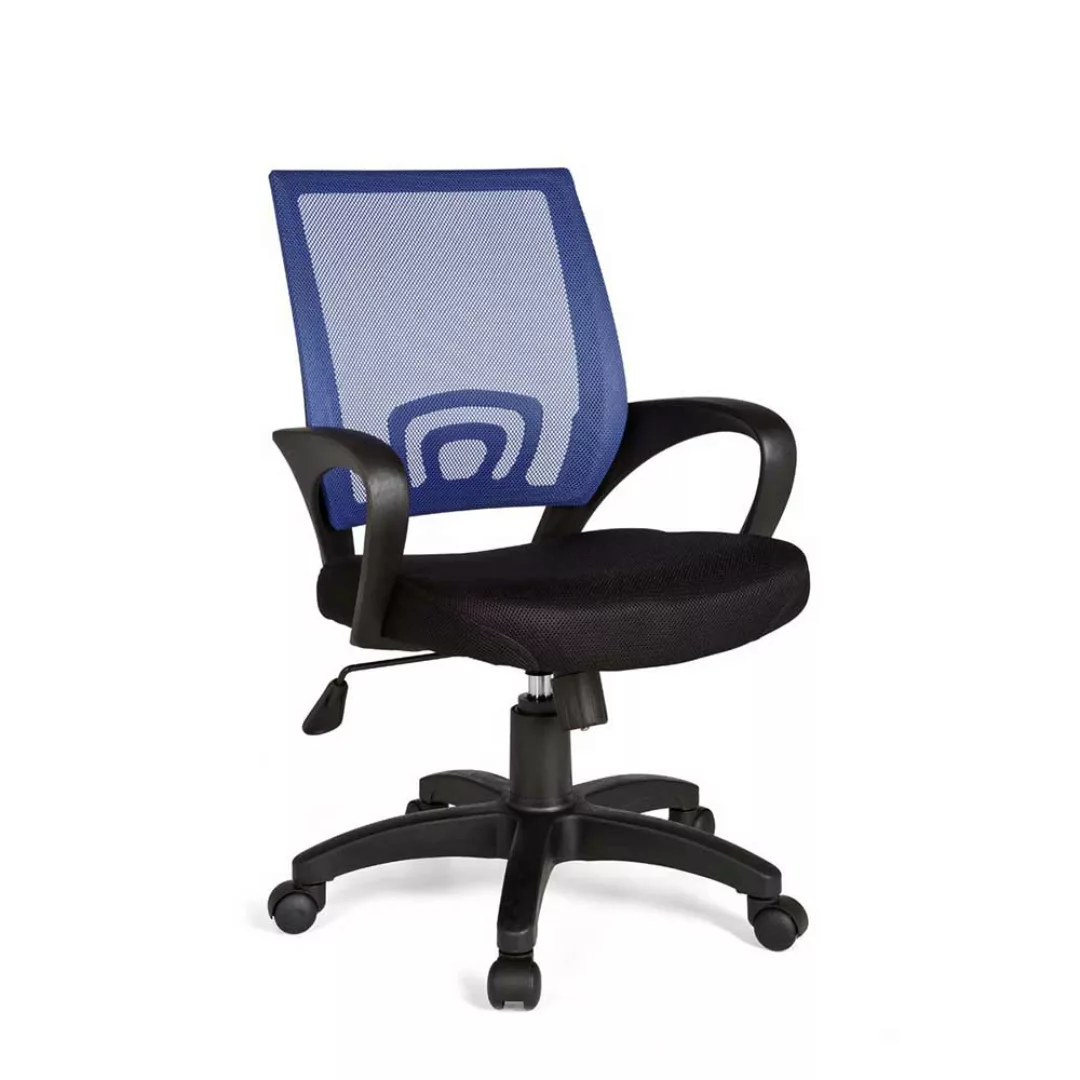 Schreibtischdrehstuhl mit Netzrücken Blau und Schwarz günstig online kaufen