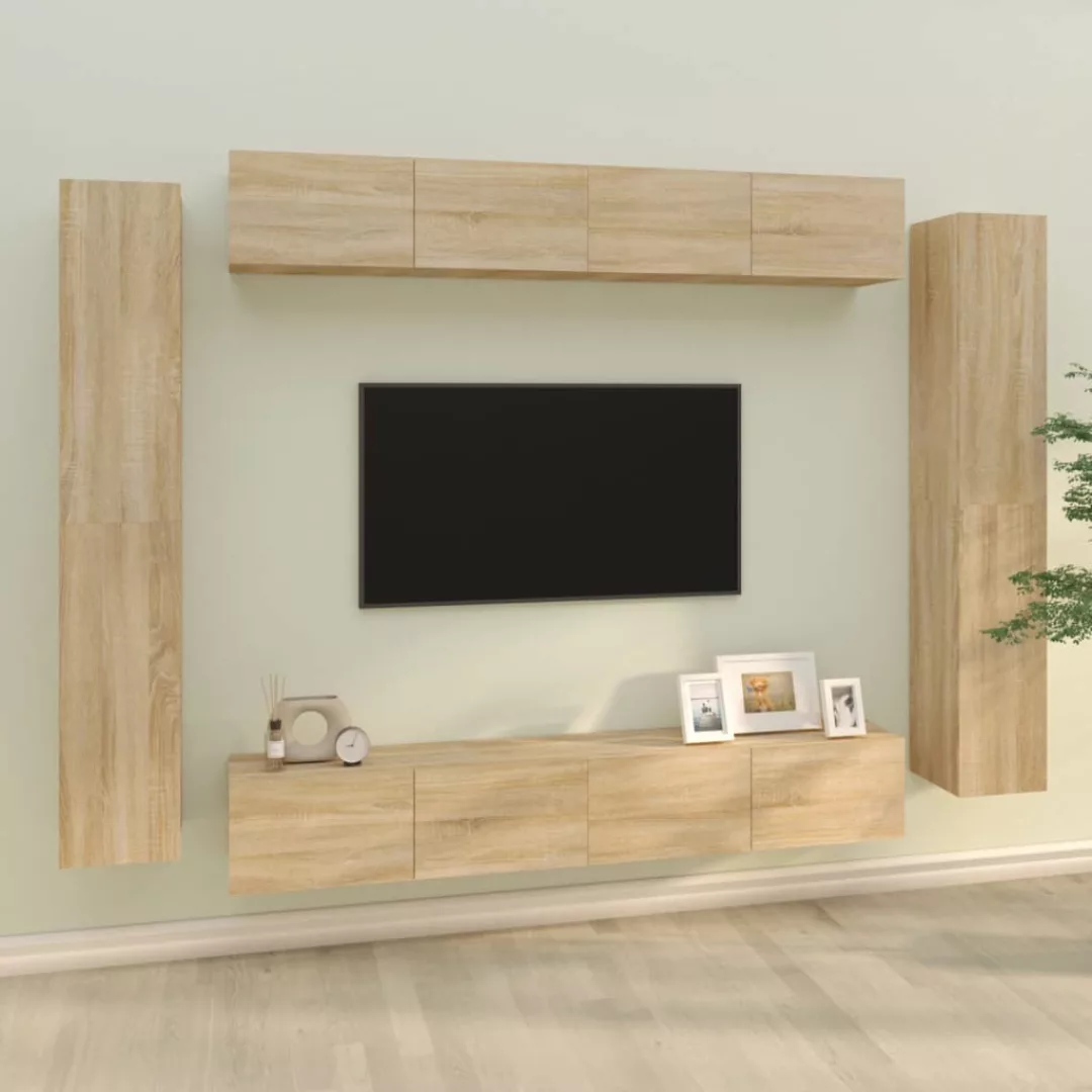 Vidaxl 8-tlg. Tv-schrank-set Sonoma-eiche Holzwerkstoff günstig online kaufen