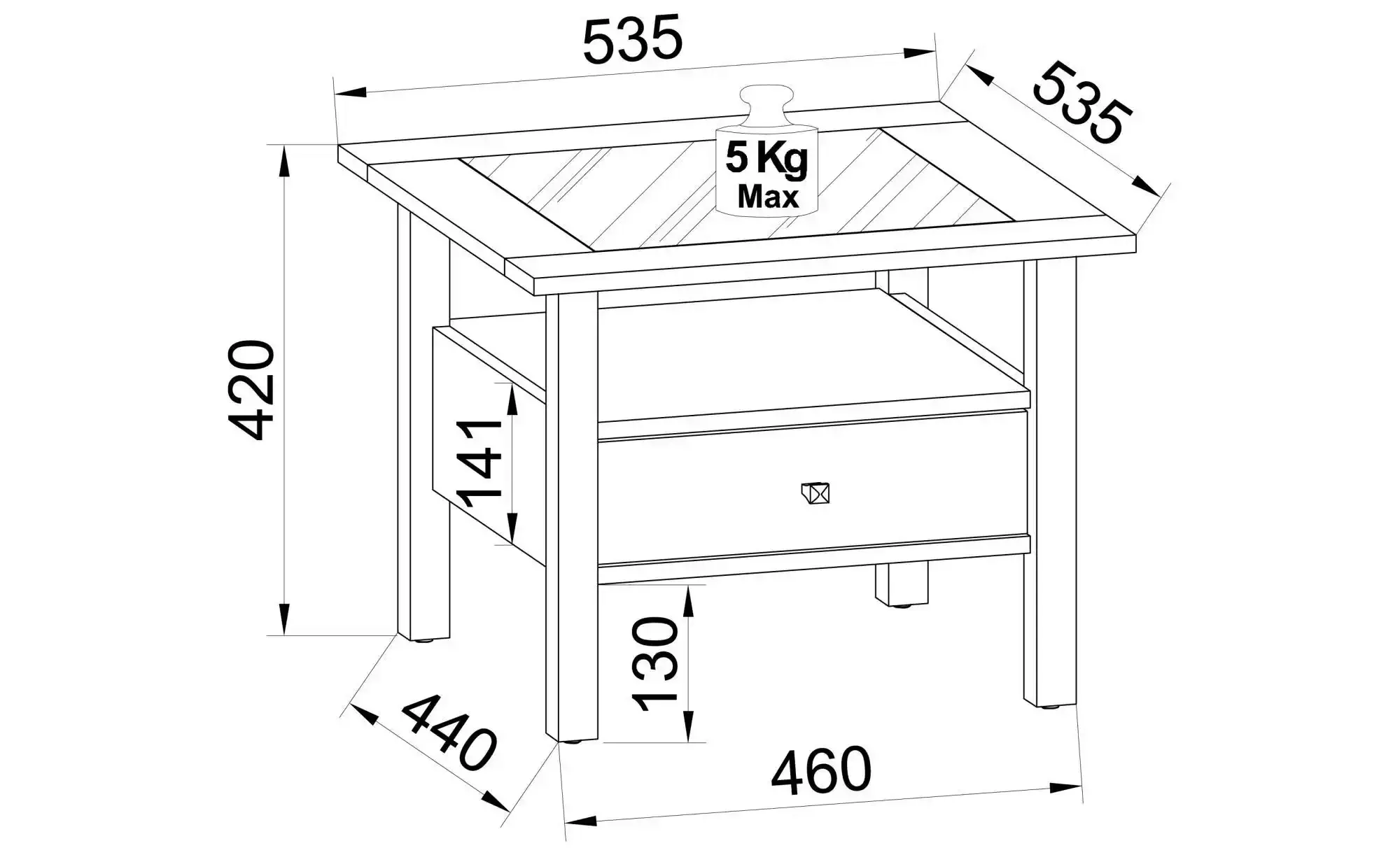 Couchtisch  Lingis ¦ schwarz ¦ Maße (cm): B: 53,5 H: 42 Tische > Couchtisch günstig online kaufen