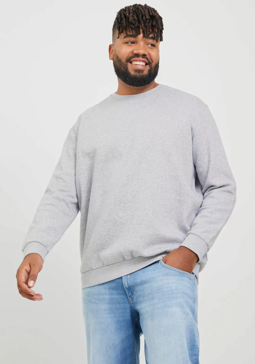 Jack & Jones PlusSize Sweatshirt JJEBRADLEY SWEAT CREW NOOS PLS mit Rippbün günstig online kaufen