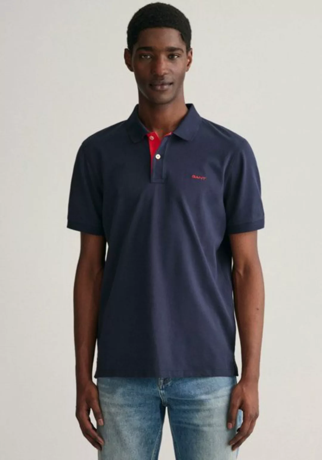 Gant Poloshirt "REG CONTRAST PIQUE SS RUGGER", mit kontrastfarbenen Einsätz günstig online kaufen