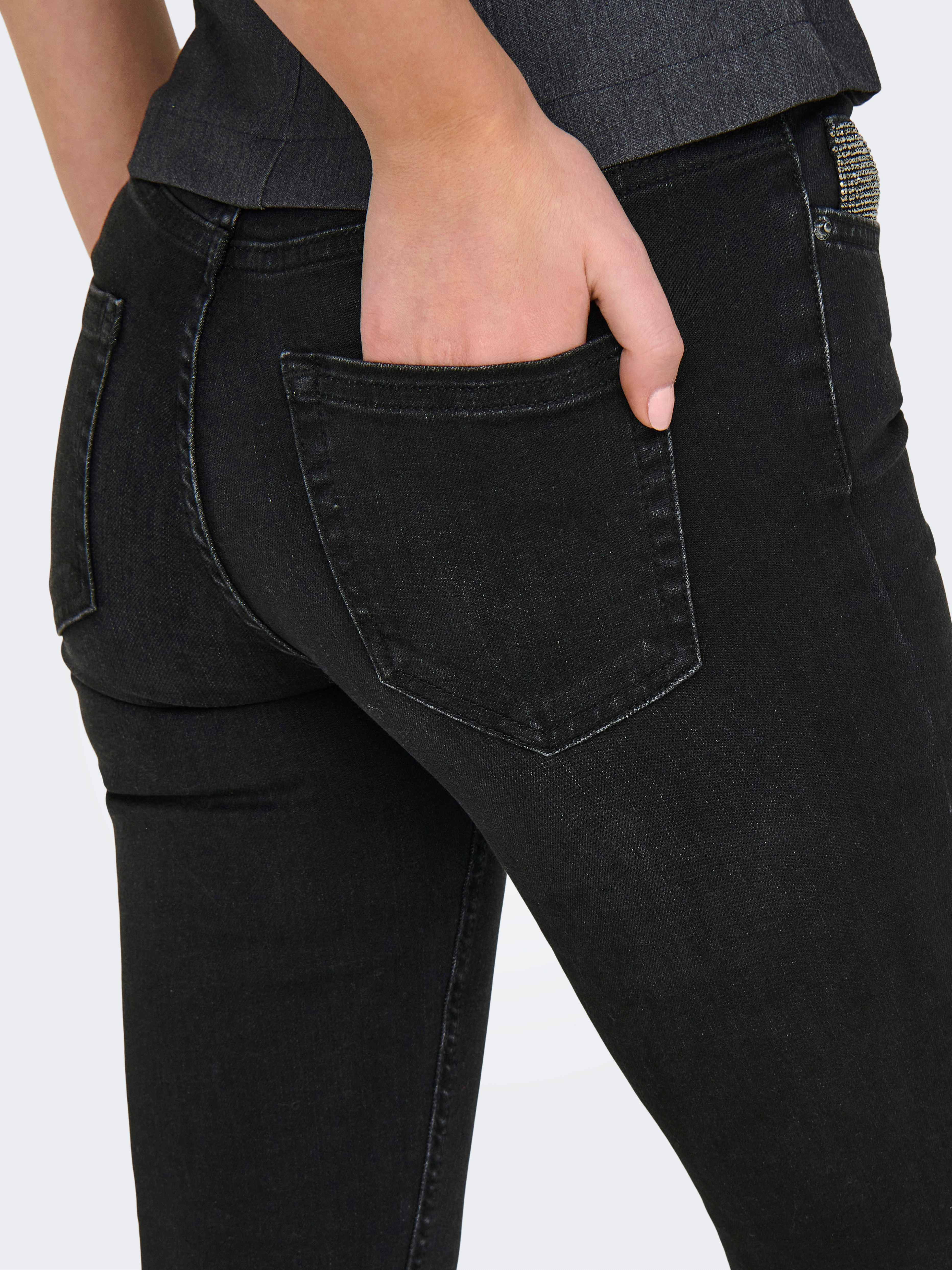 ONLY Bootcut-Jeans "ONLBLUSH RHINESTONE MID FLARE DNM TAI" günstig online kaufen