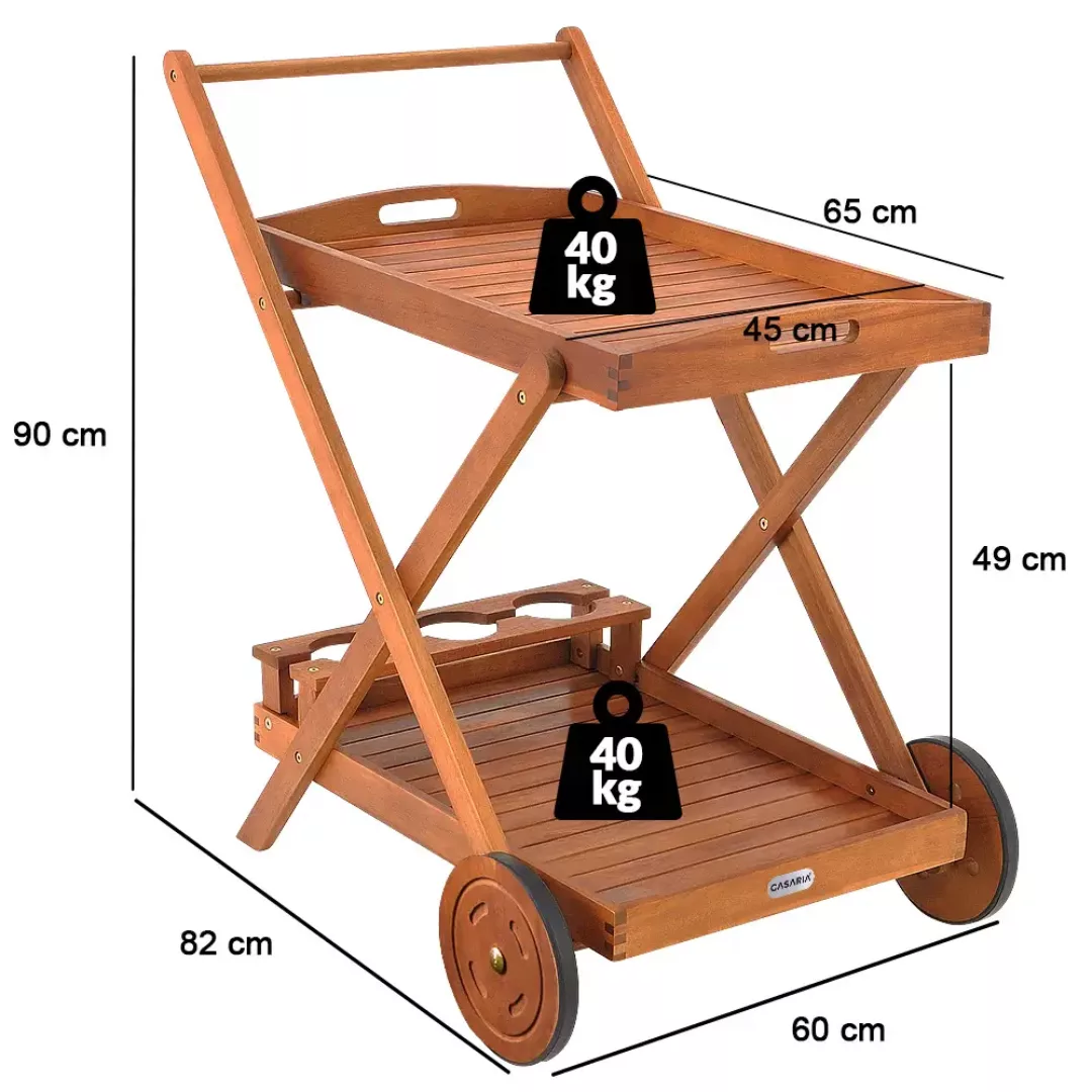 Servierwagen mit Rollen Akazienholz FSC®-zertifiziert günstig online kaufen