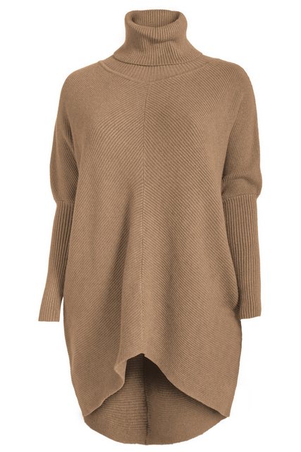 PEKIVESSA Longpullover Oversized langer Rollkragenpullover Damen Fledermaus günstig online kaufen