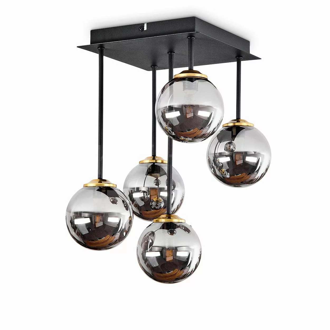hofstein Deckenleuchte »Isorella« Deckenlampe aus Metall/Rauchglas günstig online kaufen