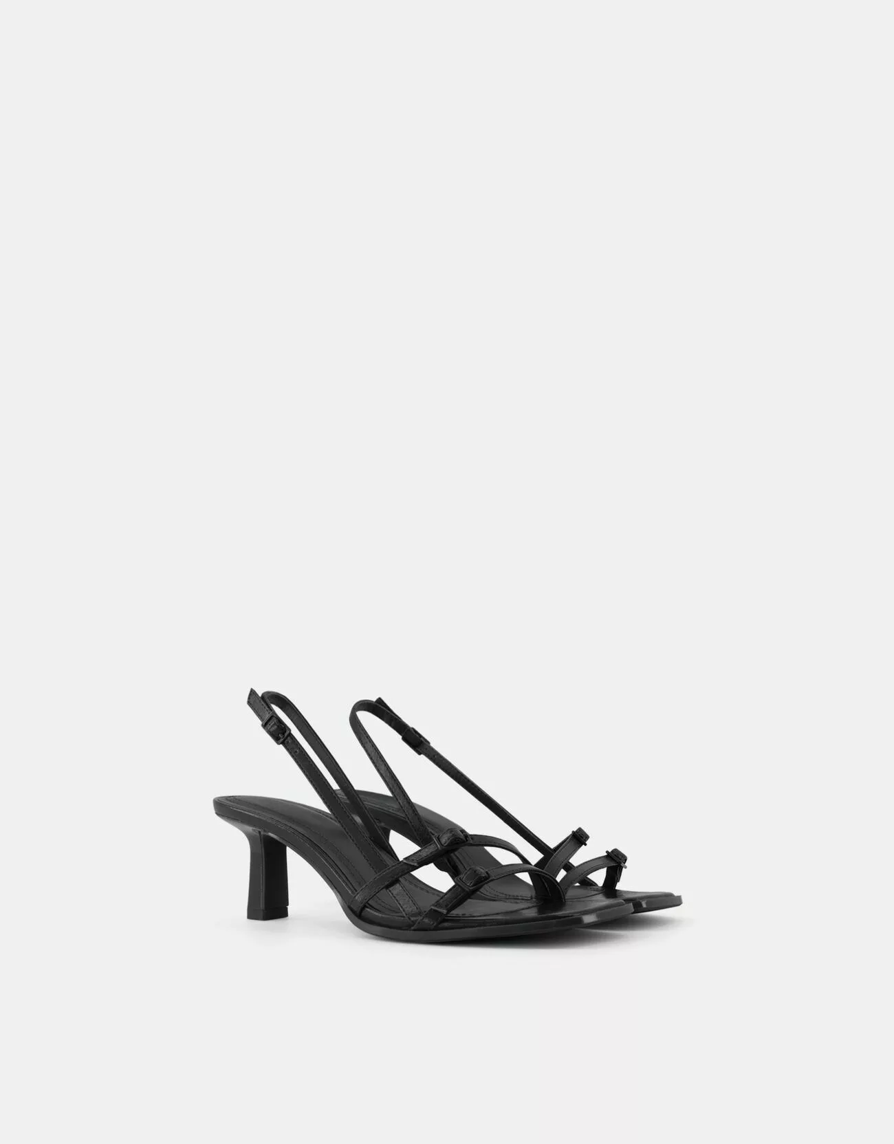 Bershka Sandalen Mit Kitten-Heels Und Schnallen Damen 41 Schwarz günstig online kaufen