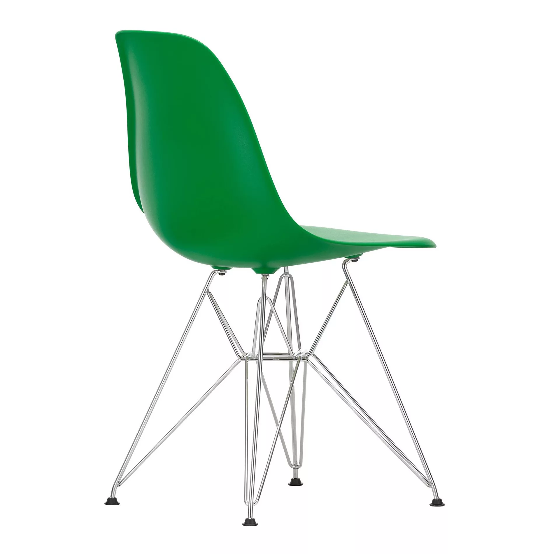 Vitra - Eames Plastic Side Chair DSR Gestell verchromt - grün/Sitzfläche Po günstig online kaufen