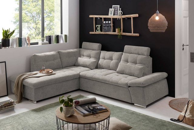 ED EXCITING DESIGN Ecksofa Jakarta, mit Schlaffunktion, verstellbarer Armle günstig online kaufen