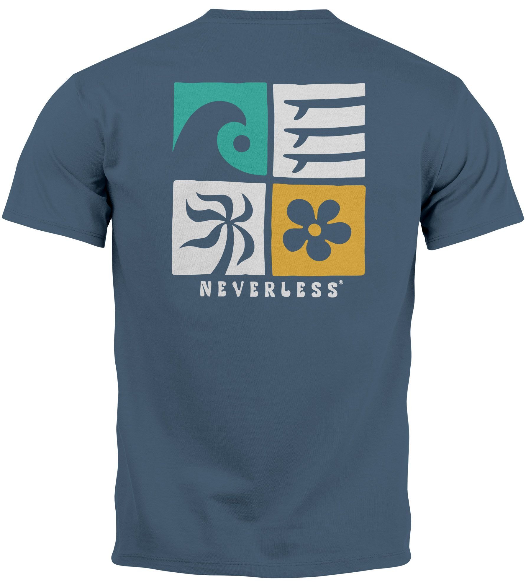 Neverless Print-Shirt Herren T-Shirt Backprint Surfing günstig online kaufen