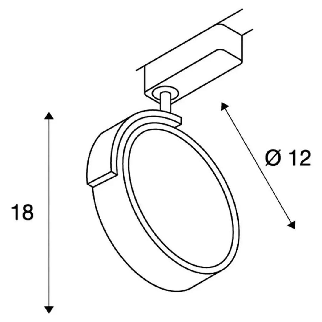 Leuchtenspot Kalu Track für 3-Phasen-Stromschiene in schwarz, inkl. Adapter günstig online kaufen