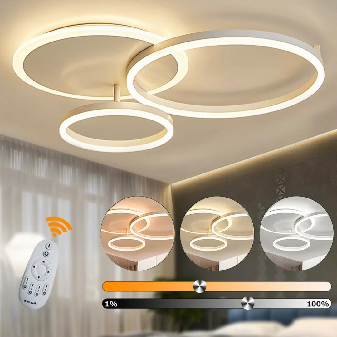 Daskoo Deckenleuchte 3 Ringe Design LED günstig online kaufen