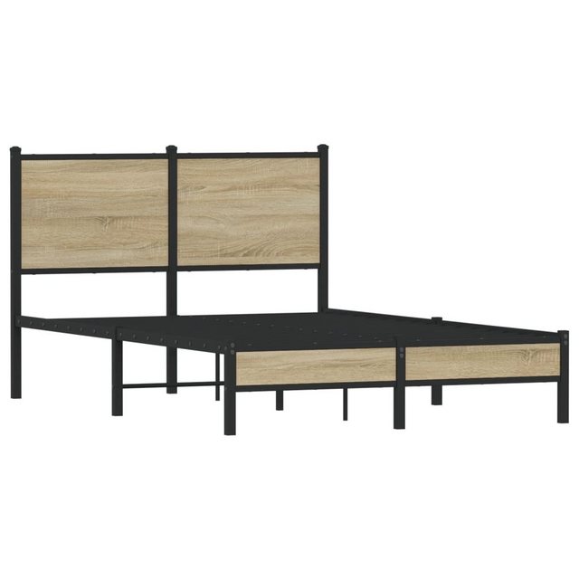 vidaXL Bett Metallbett ohne Matratze Sonoma-Eiche 120x190 cm günstig online kaufen