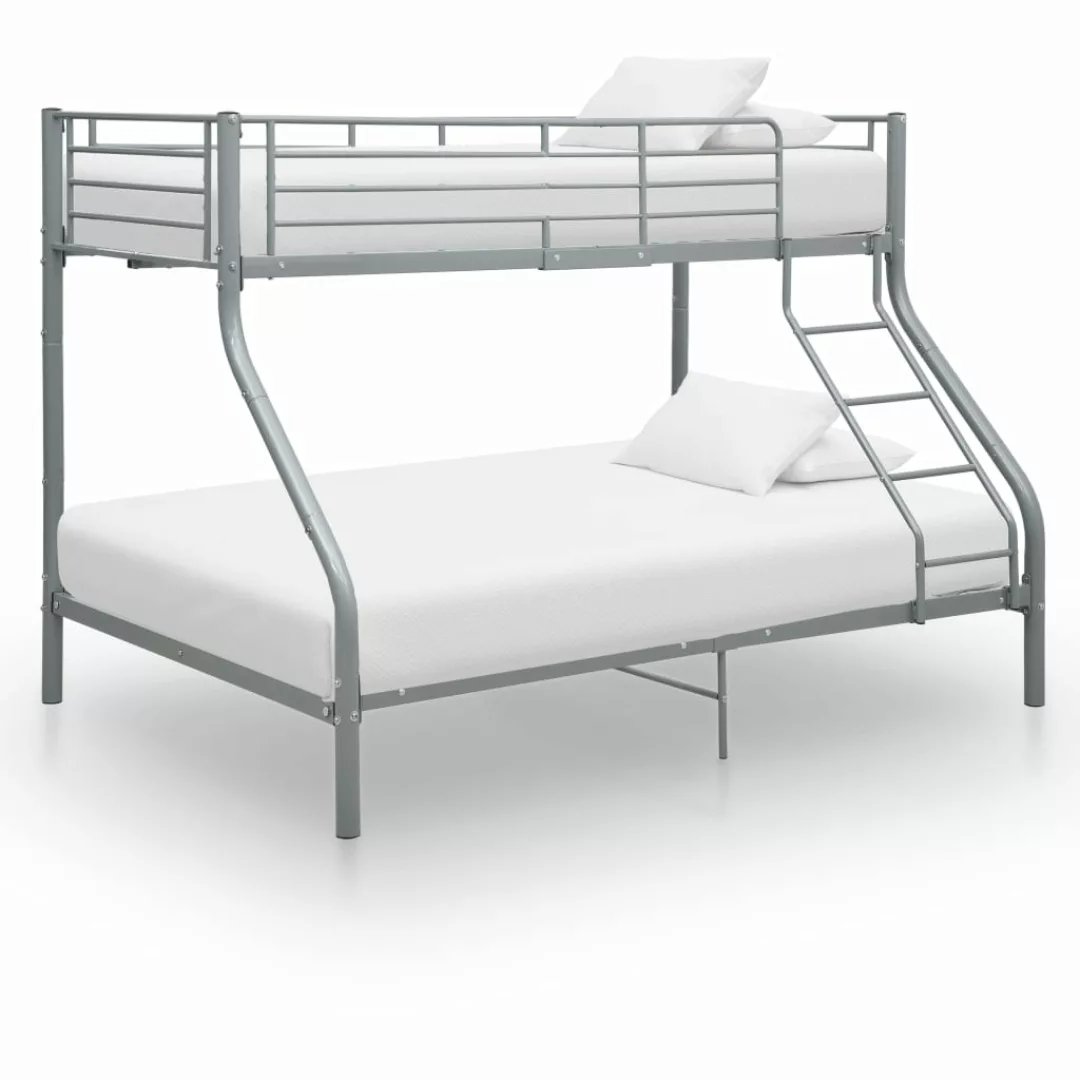 vidaXL Etagenbett Etagenbettgestell Grau Metall 140x200 cm 90x200 cm Einzel günstig online kaufen