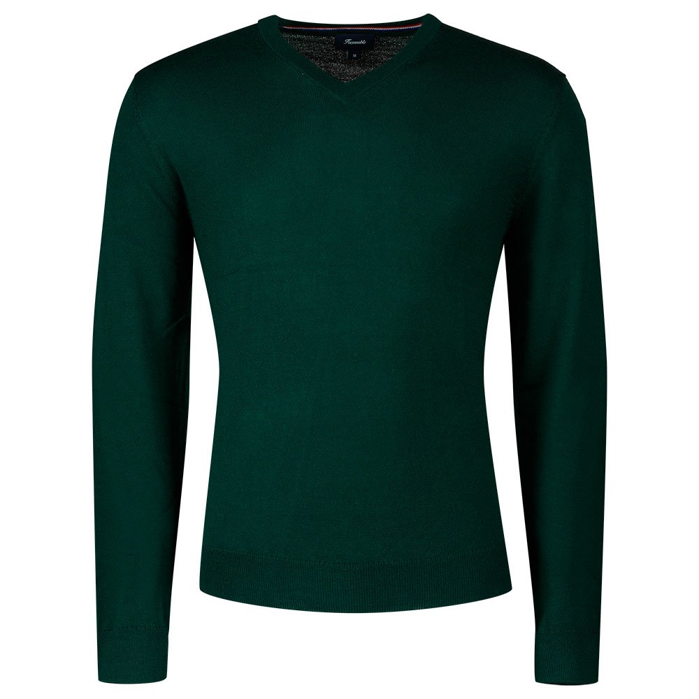 FaÇonnable Merino 14gg V-ausschnitt Sweater XL Green Gable günstig online kaufen