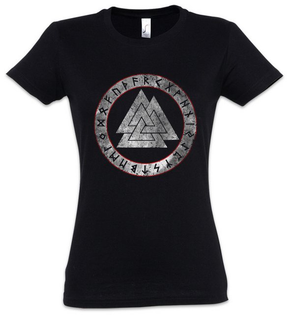 Urban Backwoods Print-Shirt Viking Runes Damen T-Shirt Wotansknoten Paganis günstig online kaufen